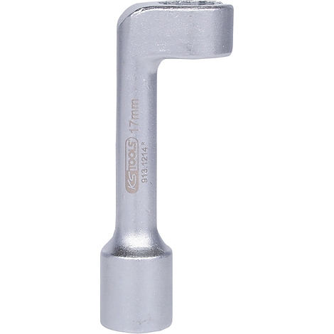 Winkel-Steckschlüssel aus Metall, 17mm. Aufdruck: KS Tools. Werkzeug für Reparaturen.